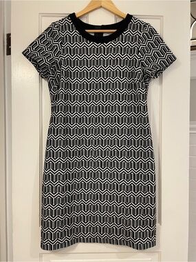 Banana Republic Black and White Geometric Dress